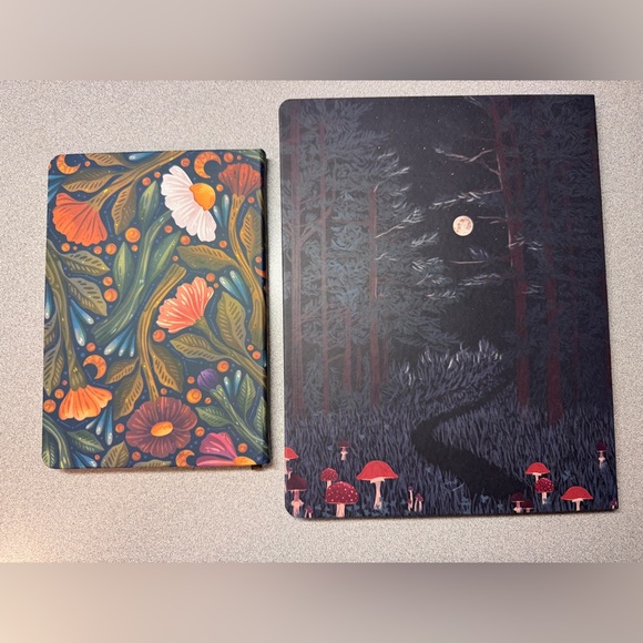 Journal Set - Soft Touch Debossed Floral Lined Journal & Large Forest Sketchbook - Picture 7 of 7